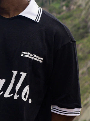 Camiseta Polo "Changes" Preta